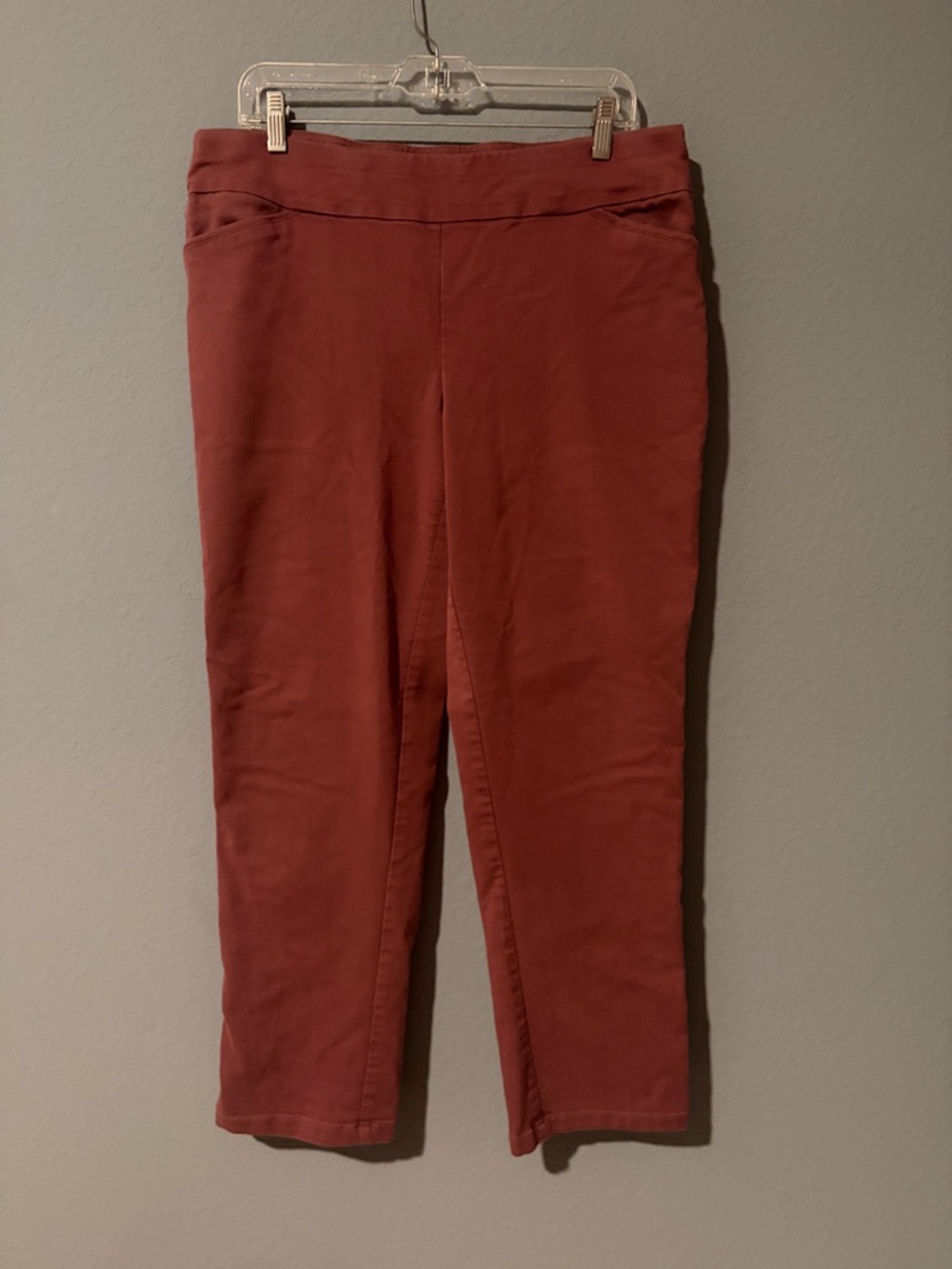 Burgundy-Colored Stretch Ponte Pants